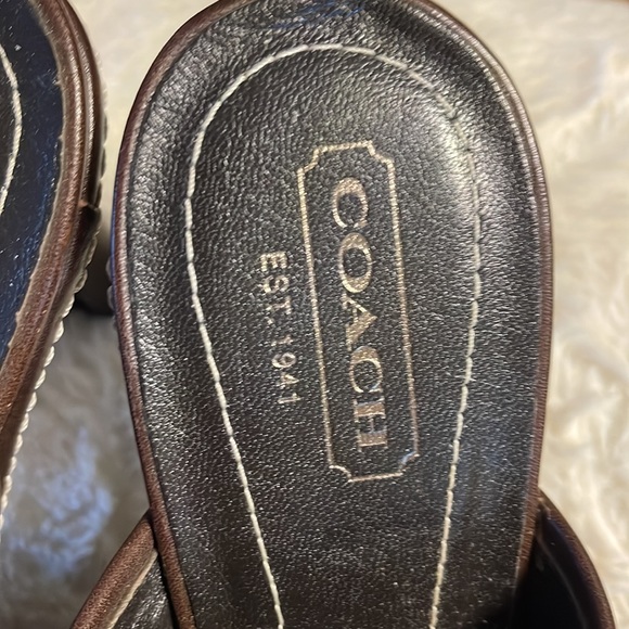 Coach Brown Leather Clogs - Picture 8 of 10